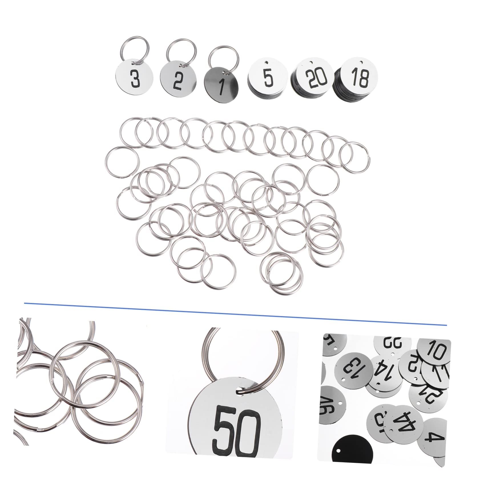 LIFKOME 100pezzi Targhette Numerate Con Per Chiavi Etichette Impermeabili Per Hotel Uffici Scuole e Attività Commerciali Design e Resistente Abrasioni