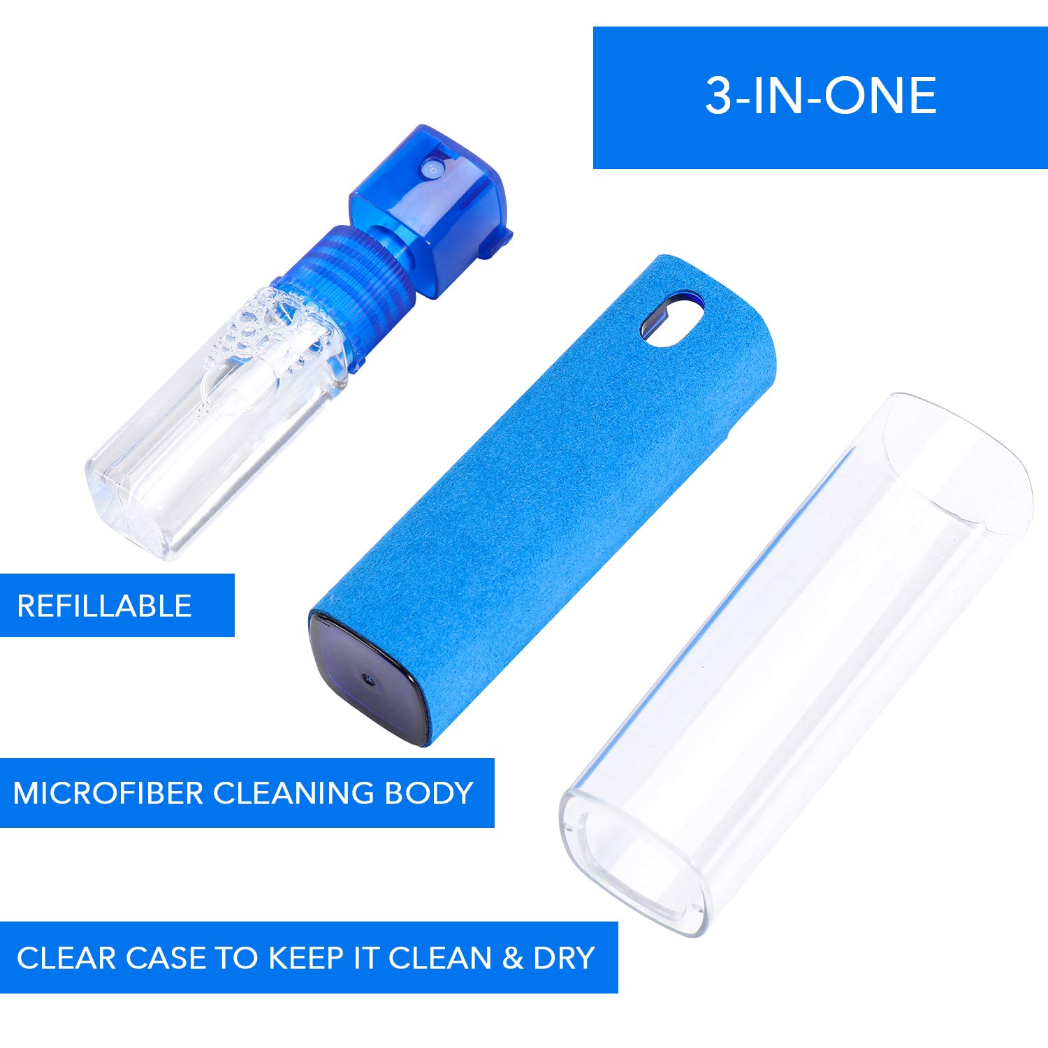 ProofTech Unibody All-in-One Spray i ściereczka do wycierania z mikrofibry do wszystkich urządzeń elektronicznych, komputerów, telewizorów, telefonów, tabletów, bez smug, bez alkoholu, bez amoniaku