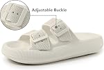 BenSorts Femmes Hommes Oreiller Sandales Ajustables Boucles Diapositives