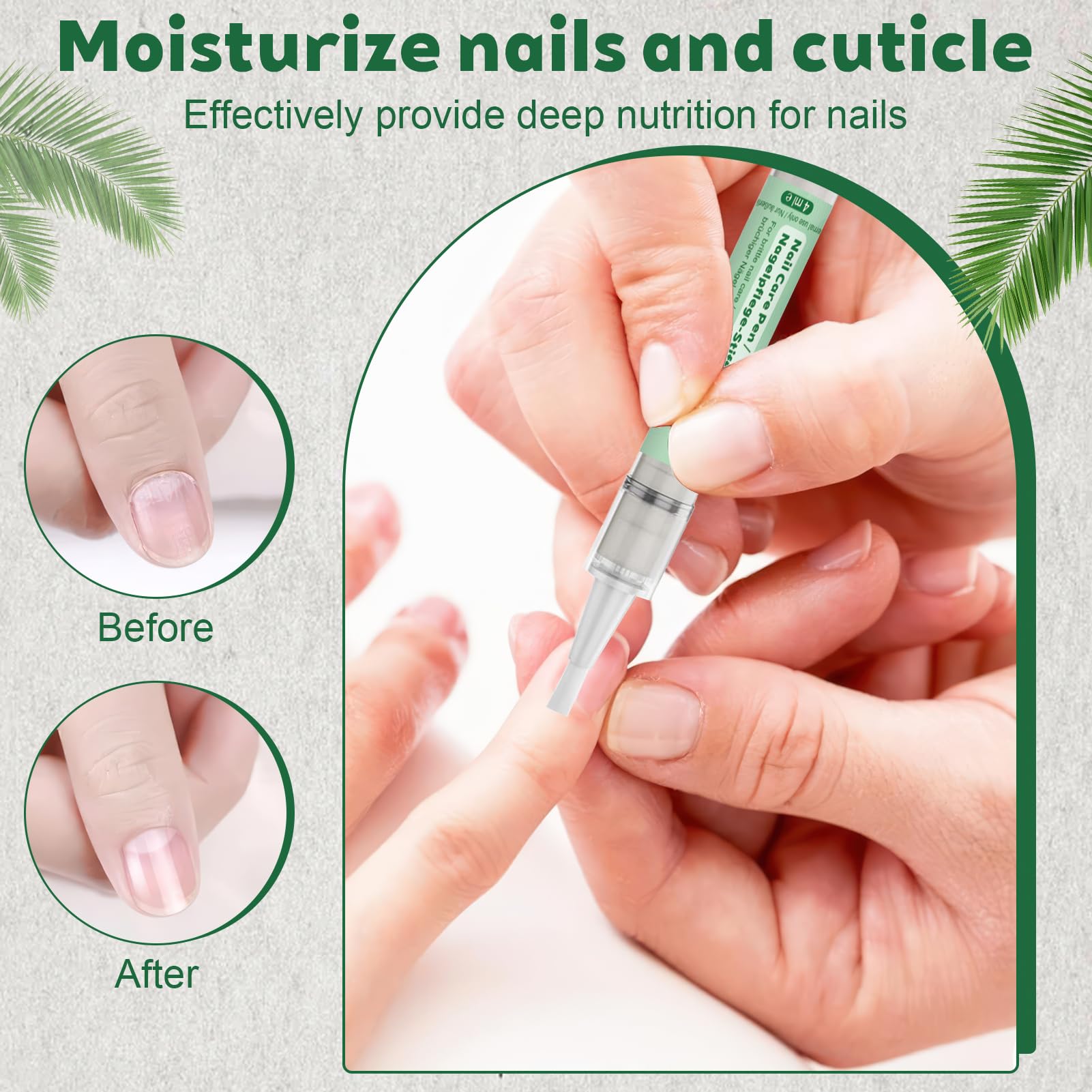 4er Set Nail Care Pen – Stift zur Nagelpflege zur Täglichen Kosmetischen Anwendung – mit Teebaumöl, Aloe Vera & Vitamin E – für Hände & Füße