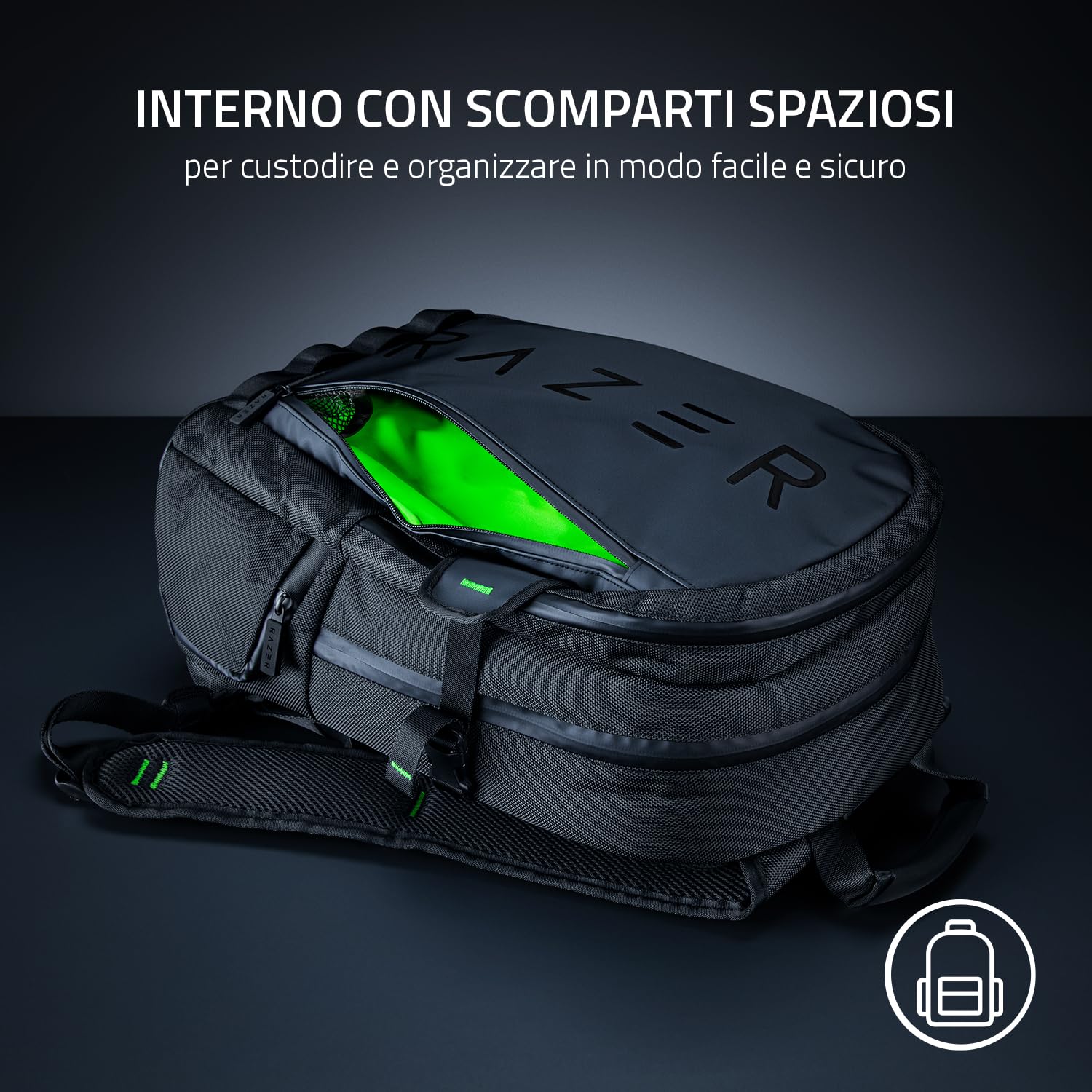 Razer Rogue V3 Backpack (15,6") - Zaino da viaggio compatto (scomparto per computer portatile fino a 15 pollici, resistente all'abrasione) Nero