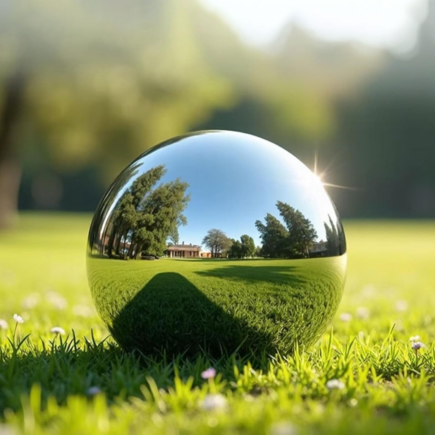 1Pcs Stainless Steel Gazing Balls Hollow Mirror Globe Floating Reflective Ball Polished Shiny Sphere for Outdoor Lawn Pond Yard Ornament(Silver)(Size:29.52in/75cm)