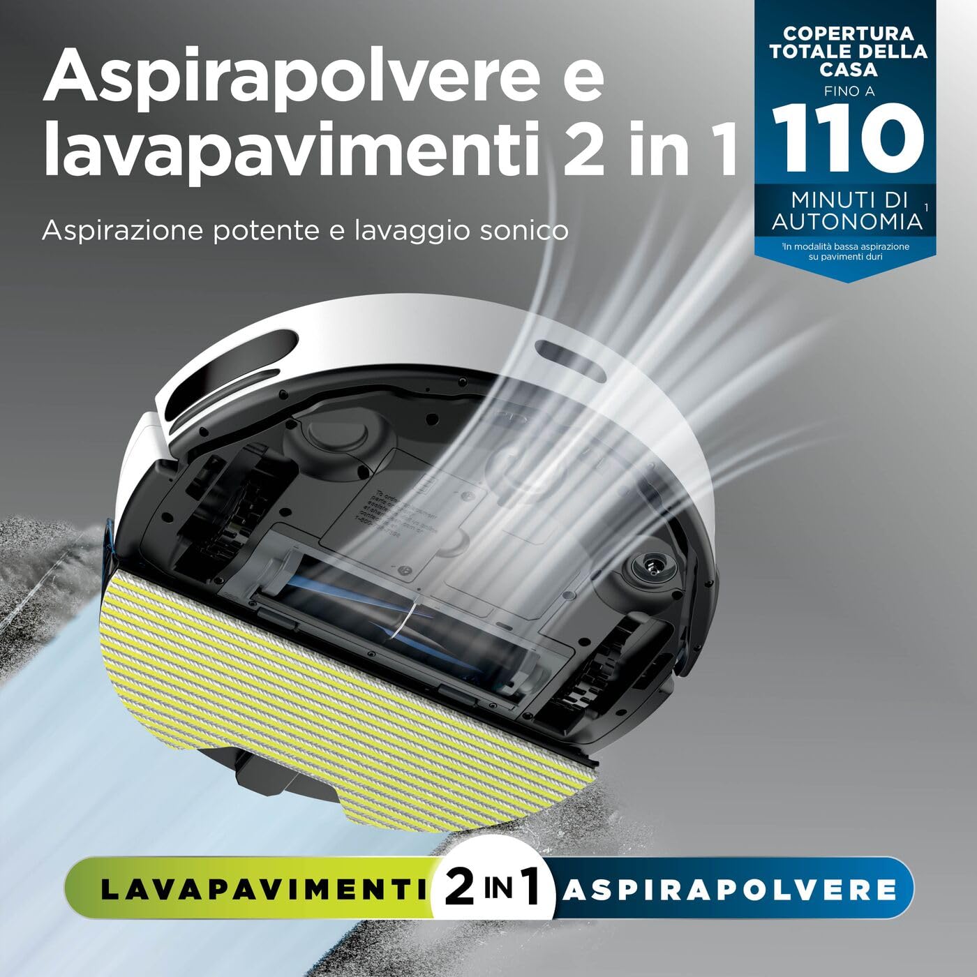 Shark Matrix Plus 2 in 1 Aspirapolvere Robot Lavapavimenti, Mappatura LiDAR e Edge Cleaning, Tappeti, Pavimenti e Animali Domestici, Antiallergeni, Ricarica Automatica, Wi-Fi e App con Alexa, Bianco
