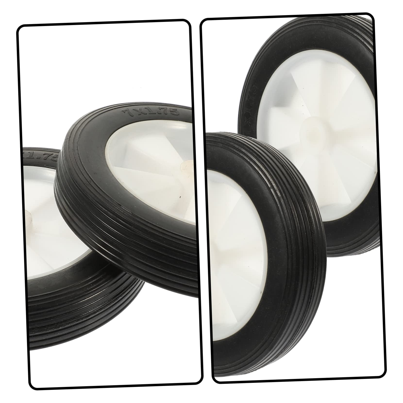 ibasenice 2 Ruote di Ricambio in Gomma Nera per Tosaerba e Tagliaerba, Compatibili Carrello da Giardino, Stabili e Resistenti, 2 Pezzi
