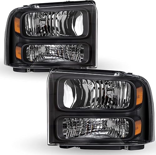 Juego de montaje de faros delanteros para Ford F250 F350 F450 F550 Super Duty 2005-2007 / Ford Excursion 2005 lado del conductor y del pasajero,