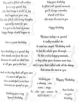 Arbuya Birthday Sentiment Clear Stamps for Card Making and Journaling,Verse Silicone Stamps Happy Birthday Saying Rubber Stamps for Crafting Scrapbooking