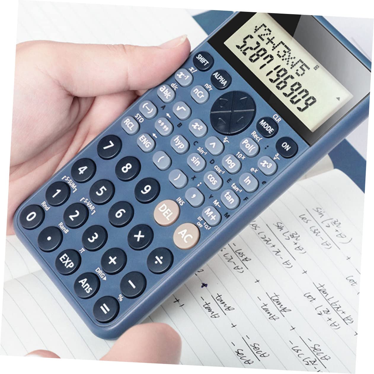 Operitacx 2pièces Calculatrice Scientifique Étudiante Fonctionnalités Avancées pour Physique Chimie Et Comptabilité Idéale pour École Et Bureau Bleu