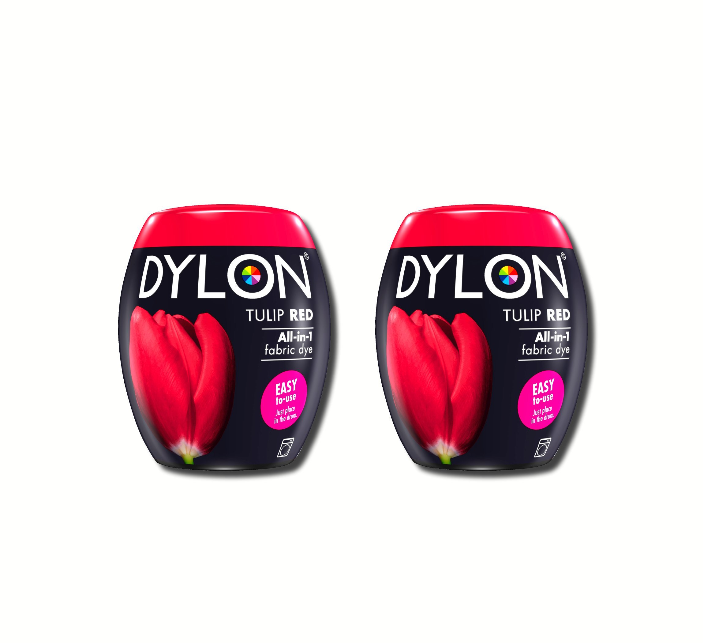 Neue Dylon 350g Tulpe Rot Maschinenfarbstoff Aushülsen 2 Pack