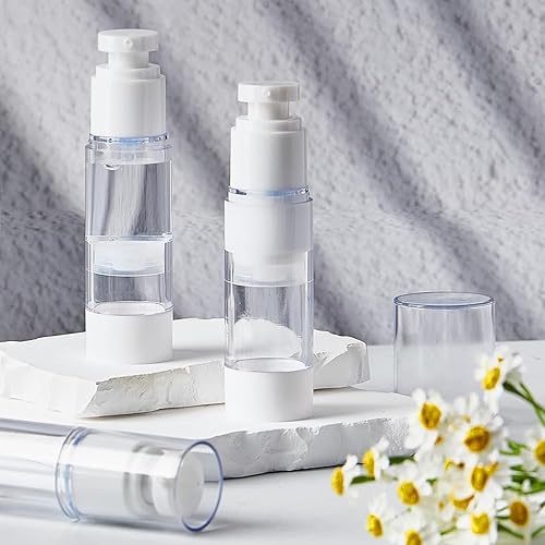 Miniatura 7 de TUZAZO Paquete de 6 botellas de bomba sin aire de 1 onza1.0 fl oz, botellas de plástico transparente de tamaño de viaje, recipientes cosméticos