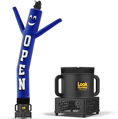 LookOurWay Air Dancers - Juego de tubo inflable para hombre, 7 pies de alto, con soplador resistente a la intemperie, promoción de negocios, azul