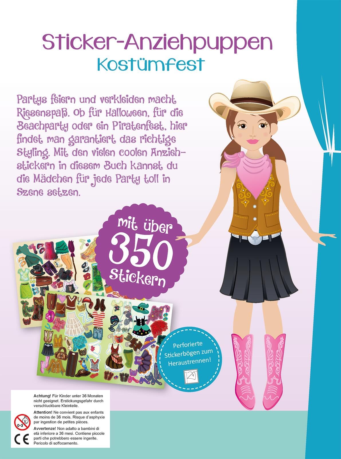 Sticker-Anziehpuppen - Kostümfest: Über 350 Sticker