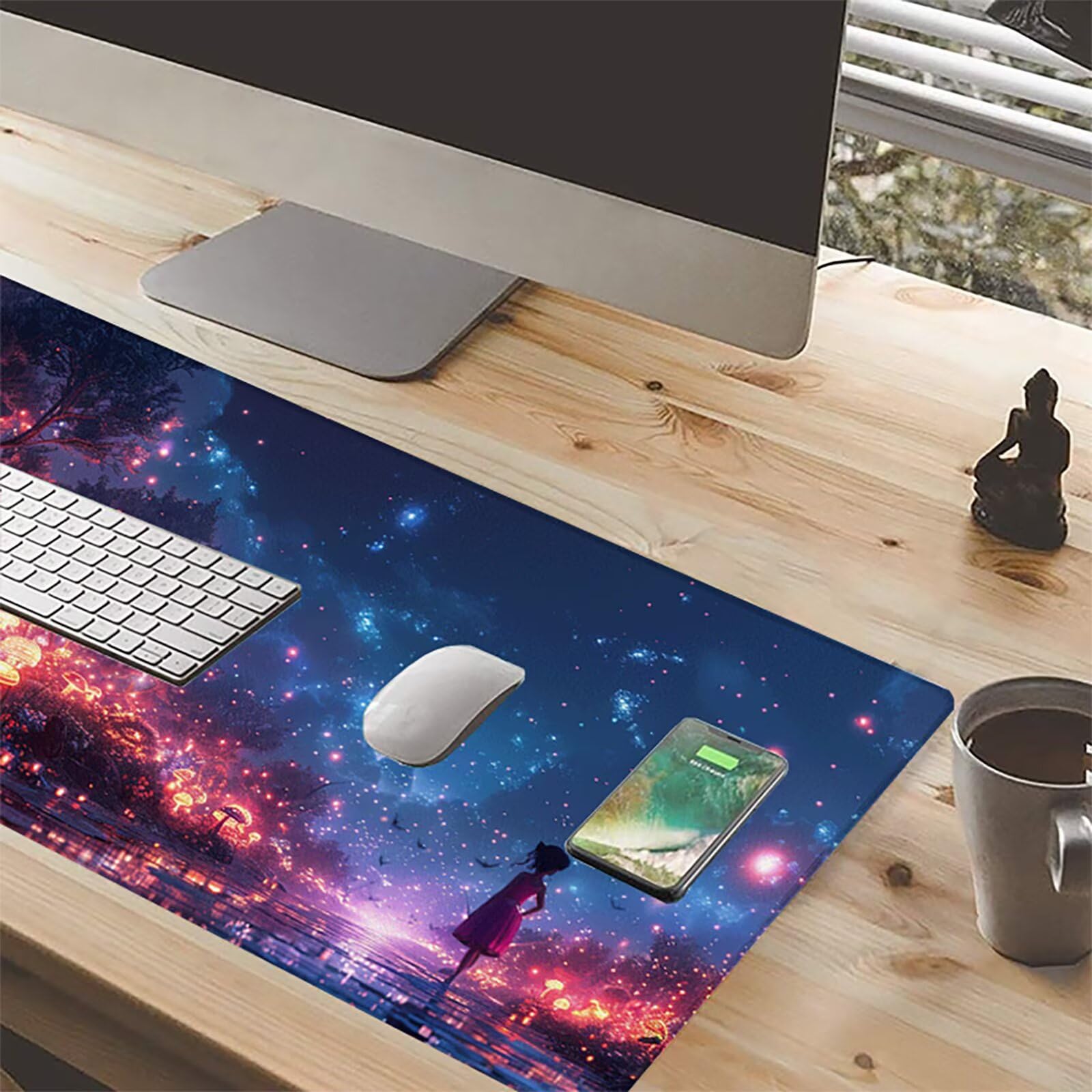 ChampiñóN Alfombrilla Ratón Gaming XXL 1500 x 800 mm, Alfombrilla Gaming Color Mousepad con Base de Goma Antideslizante, Impermeable Desk Mat para Teclado y Raton, Accesorios Gaming, Regalos 0-O