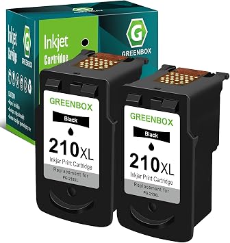 Amazon.com: GREENBOX Cartucho de tinta remanufacturado para Canon 210XL  PG-210XL 210 para Canon PIXMA IP2702 MX410 MP495 MP230 MP240 MP280 MX340  MX350 MX360 (2 negro) : Productos de Oficina