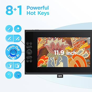 Amazon.com: UGEE UE12P 147% sRGB 11.9 inch Drawing Tablet