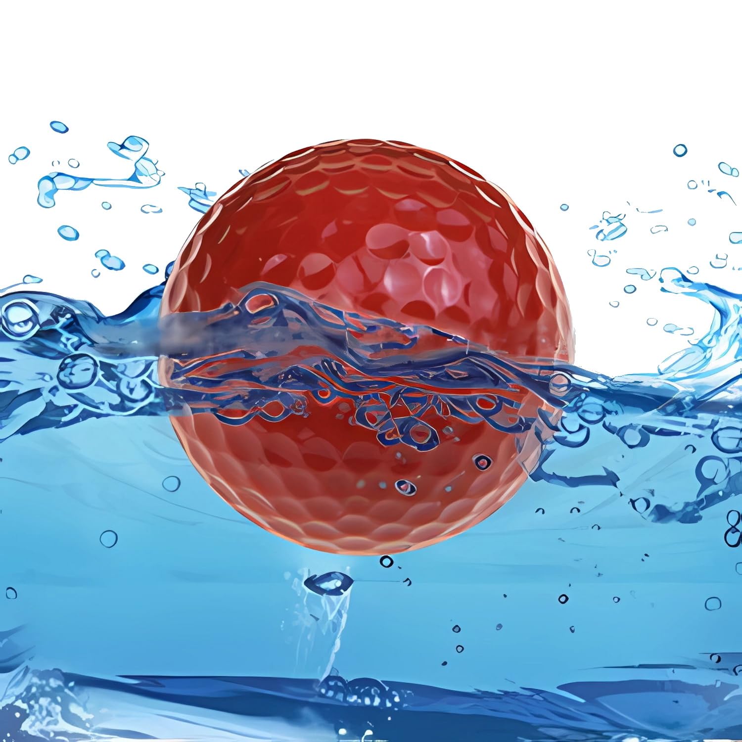 6 Colorful Floating Golf Balls, Floating Golf Balls, Practice Floating Golf Balls, Water Golf Balls, Lake or Lake Golf Balls (Red)