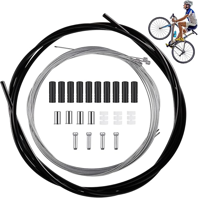 2pcs Universal Bicycle Shifter Cables Set Bicycle Change Cable for Bike Derailleur Cable Hose Kit for Mountain Road Bike Repair