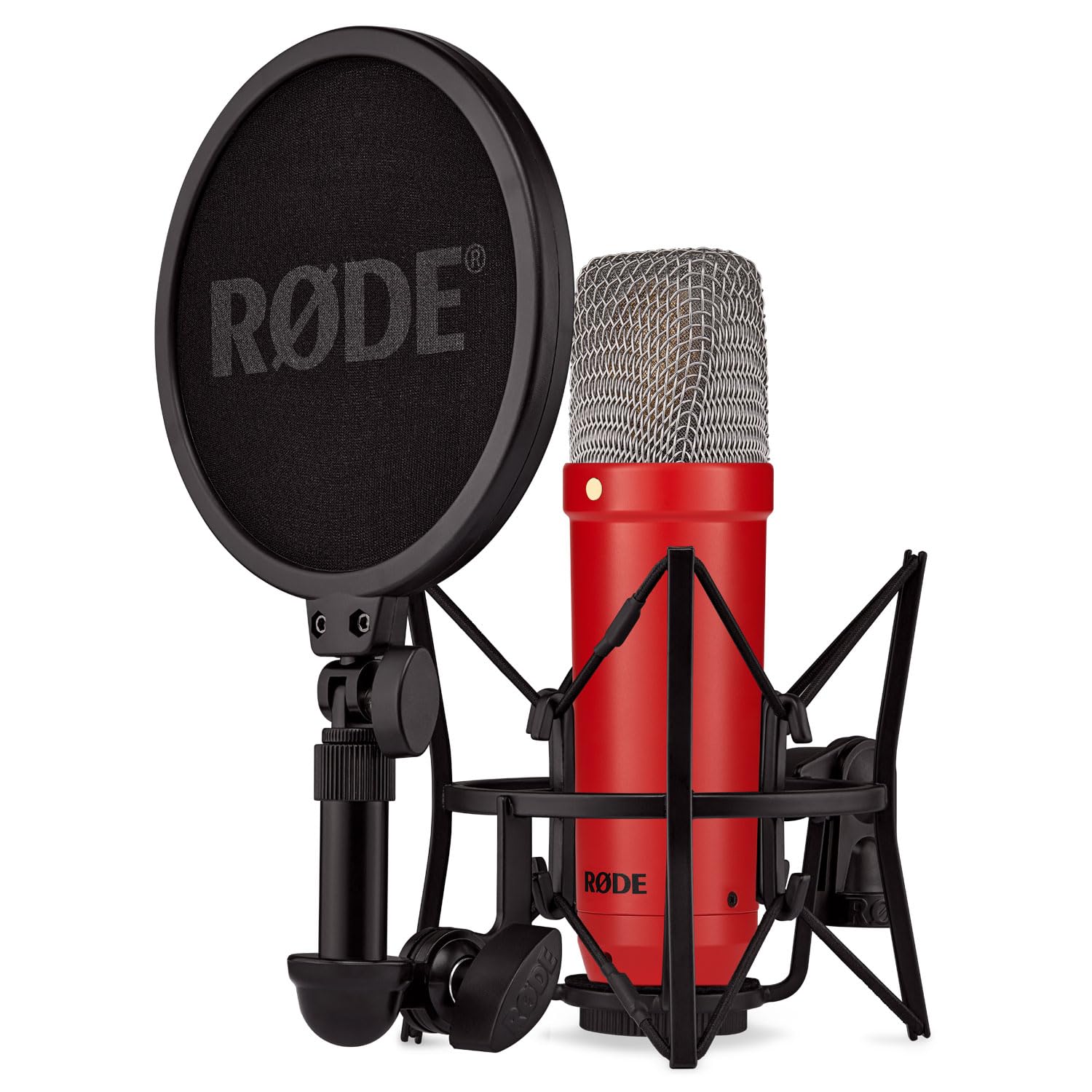Rode NT1 Signature Red Studio-Mikrofon Rot + keepdrum MS106RD Mikrofonständer Rot