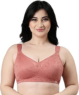 Enamor Women Nylon Blend Innovations Transform Ultralight, Everyday Minimizer Bra -Super Lift, Non-Padded, Wirefree, Full Coverage - F122