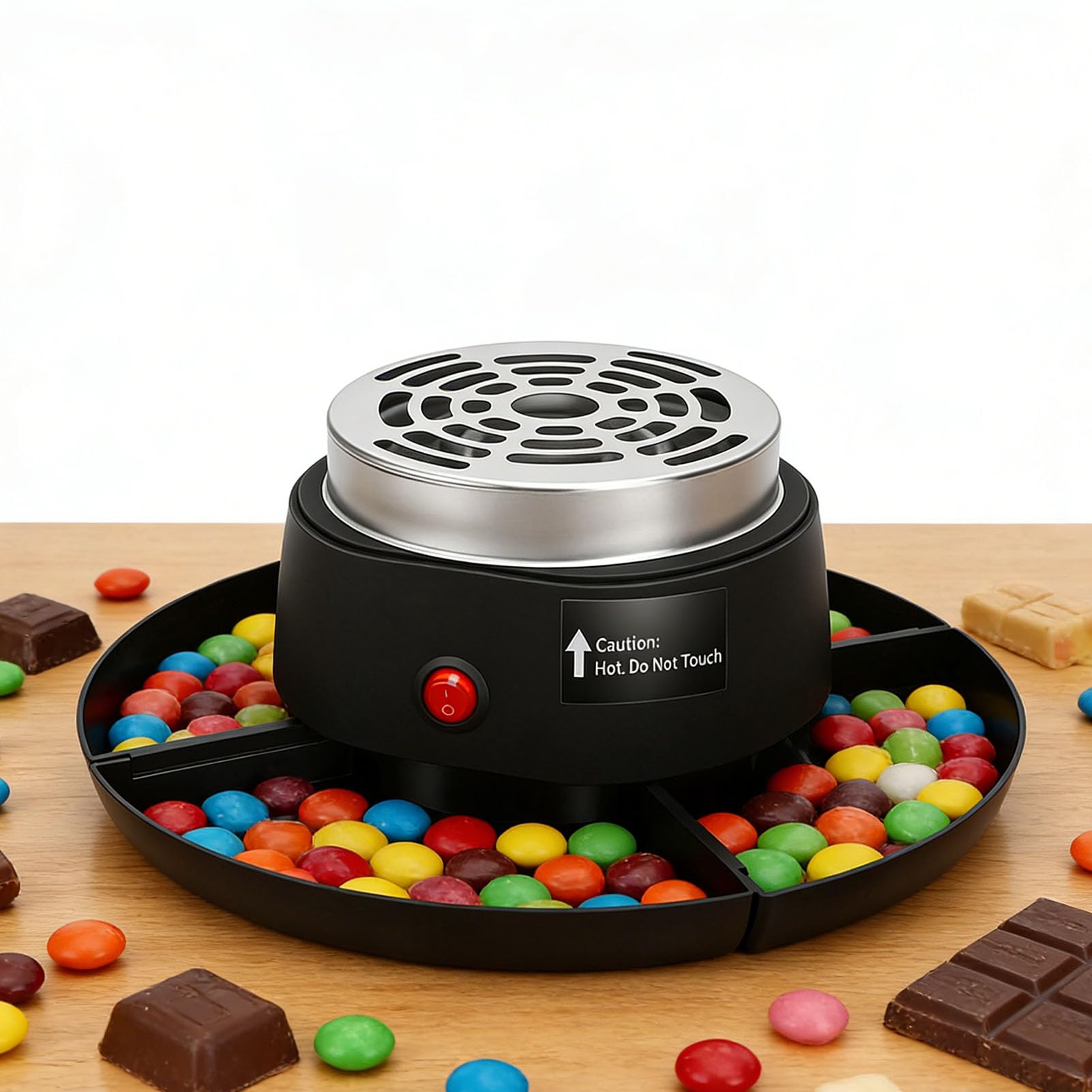 Greensen 2 en 1 Hacedor de Smores Eléctrico, Asador de Malvaviscos de Mesa y Olla de Fondue de Chocolate con 4 Tenedores para Asar y Bandejas Desmontables (Enchufe europeo 220V)