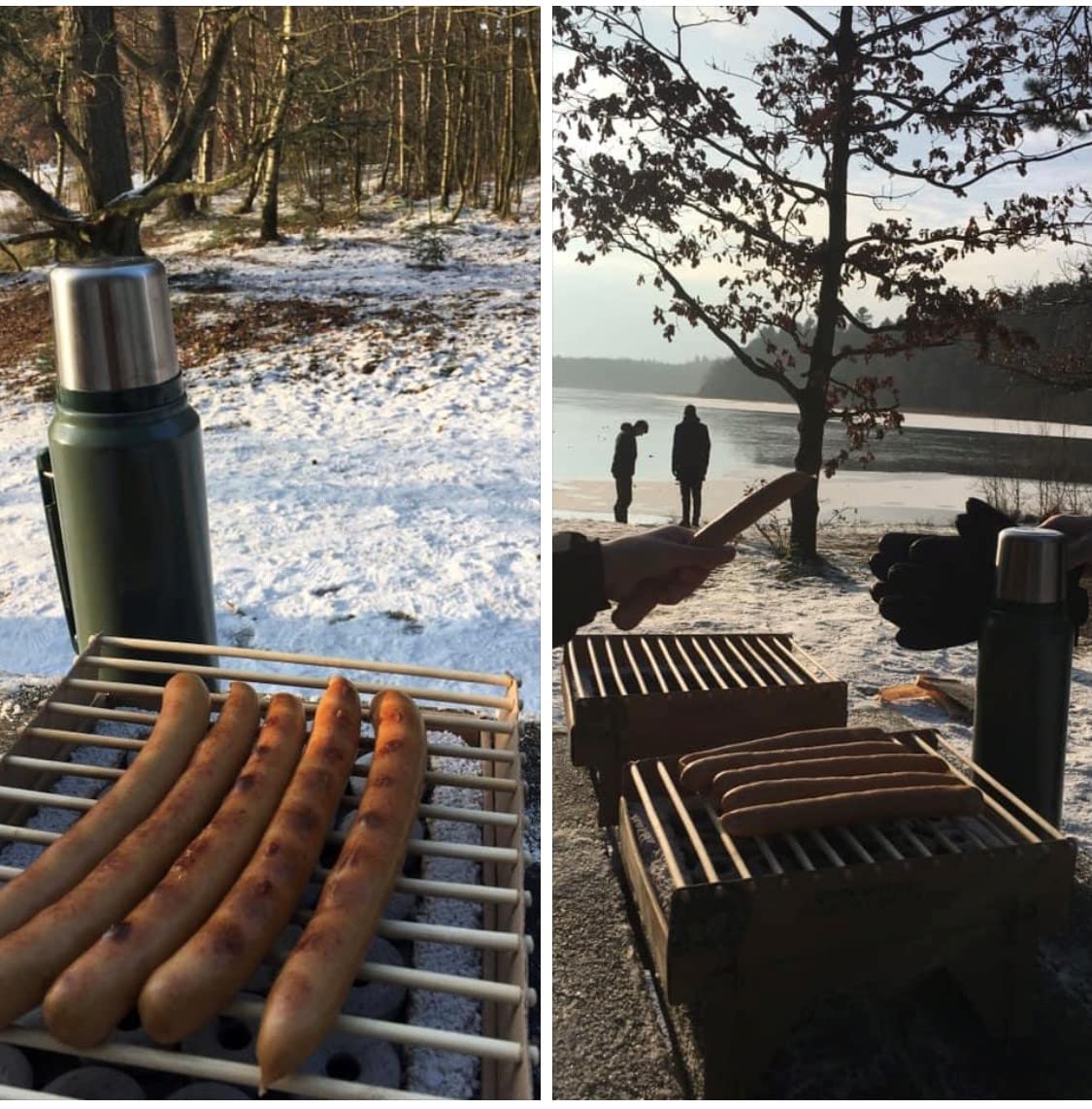 Öko Einweggrill (5 Stück) - Das Original - Einmalgrill für Camping Strand Park 100% Nachhaltig 50% weniger CO2 durch Bambuskohle, nach 5 min startklar und über 1 Stunde nutzbar