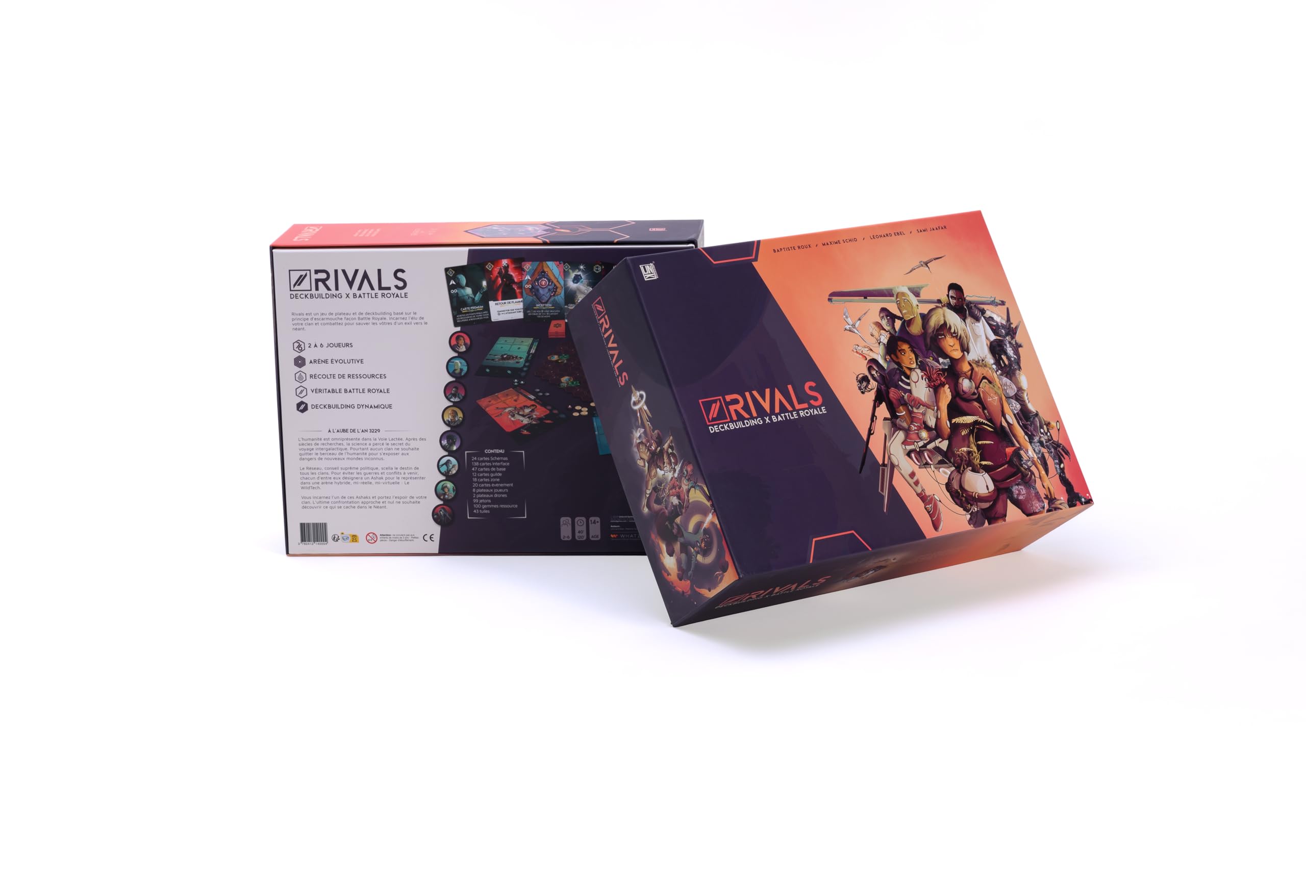 initiés - dès 14 Ans -2-6 Joueurs - Deckbuilding, Battle Royale, Gestion de ressources