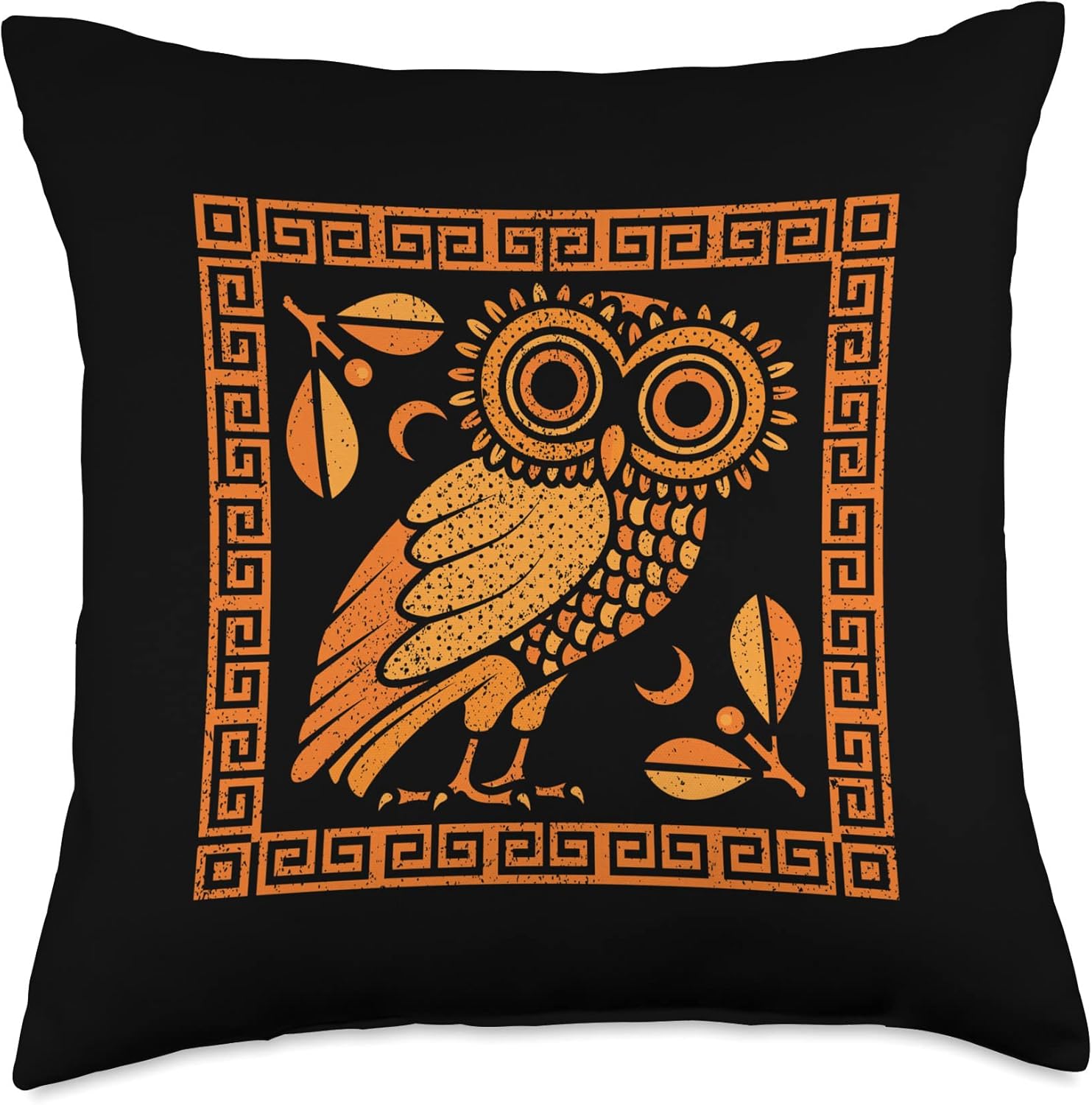 Pottery Greece Ceramic Artist Greek Owl Of Athena Throw Pillow