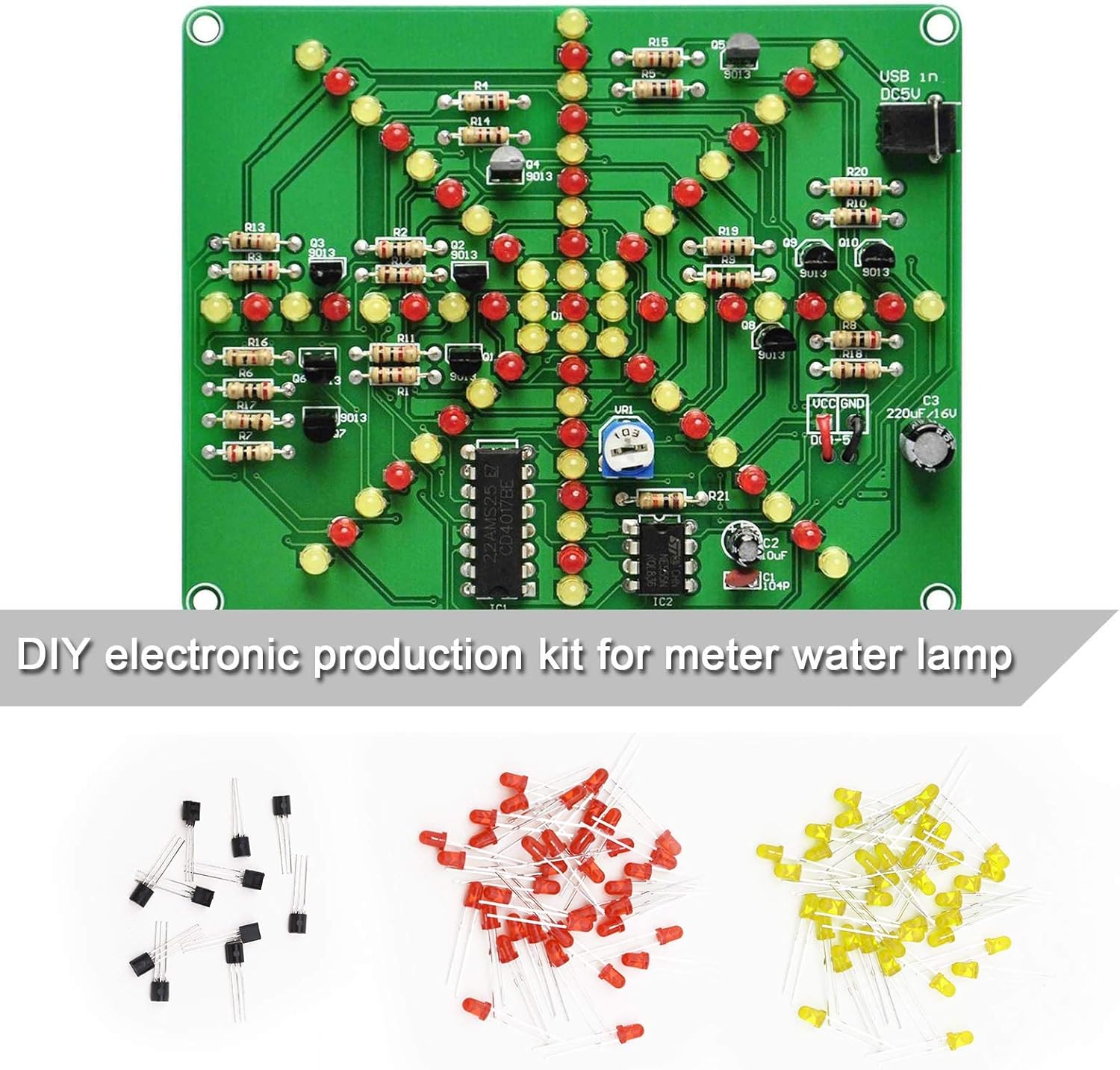 2 Sets of Electronic Flashing Lights DIY Components Soldering Practice ...