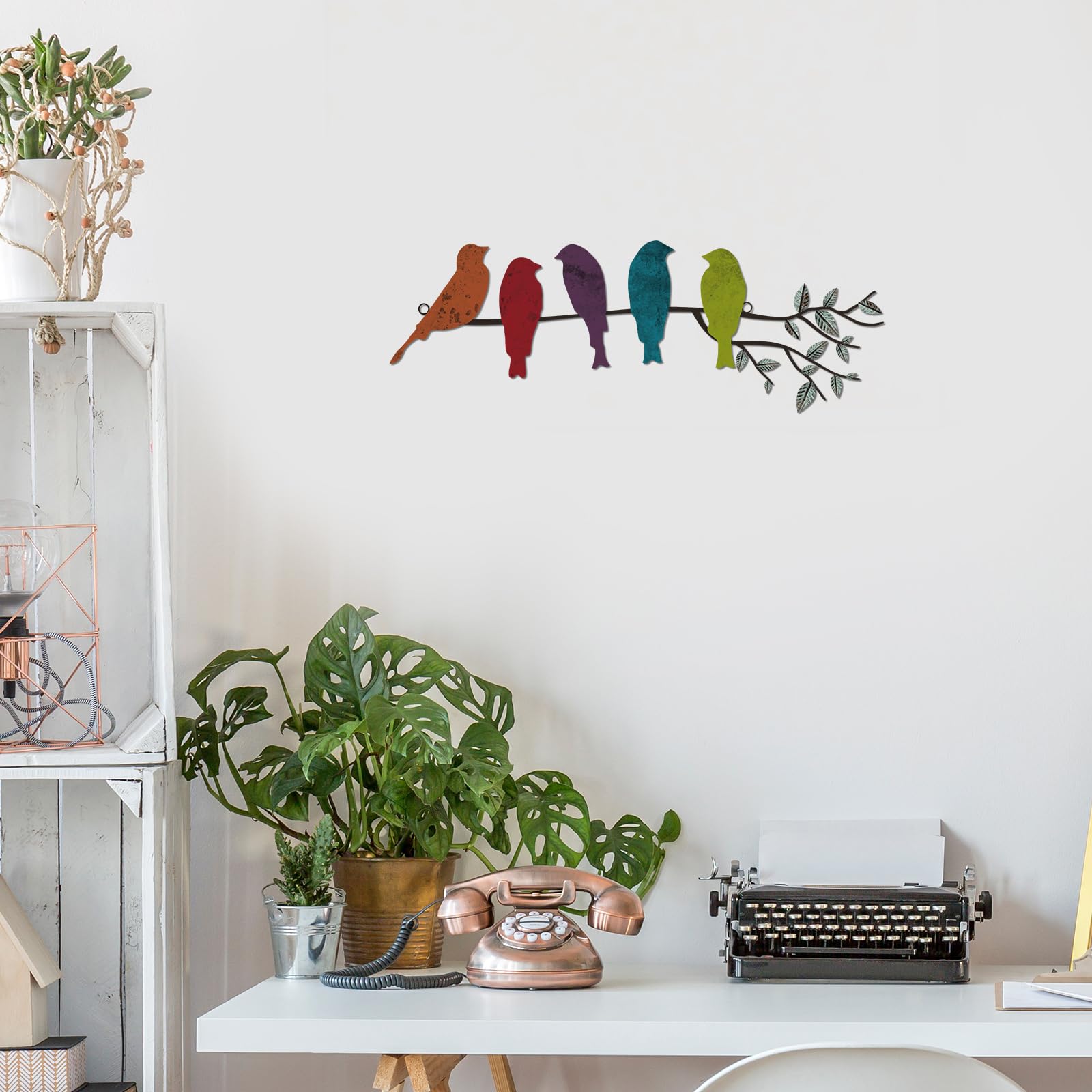 Amazon.com: Ferraycle Metal Bird Wall Art, Birds on Branch