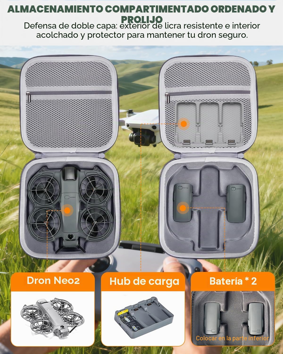 Funda rígida para DJI Neo 2 Fly More Combo Case, Neo 2 No-rc, Maleta