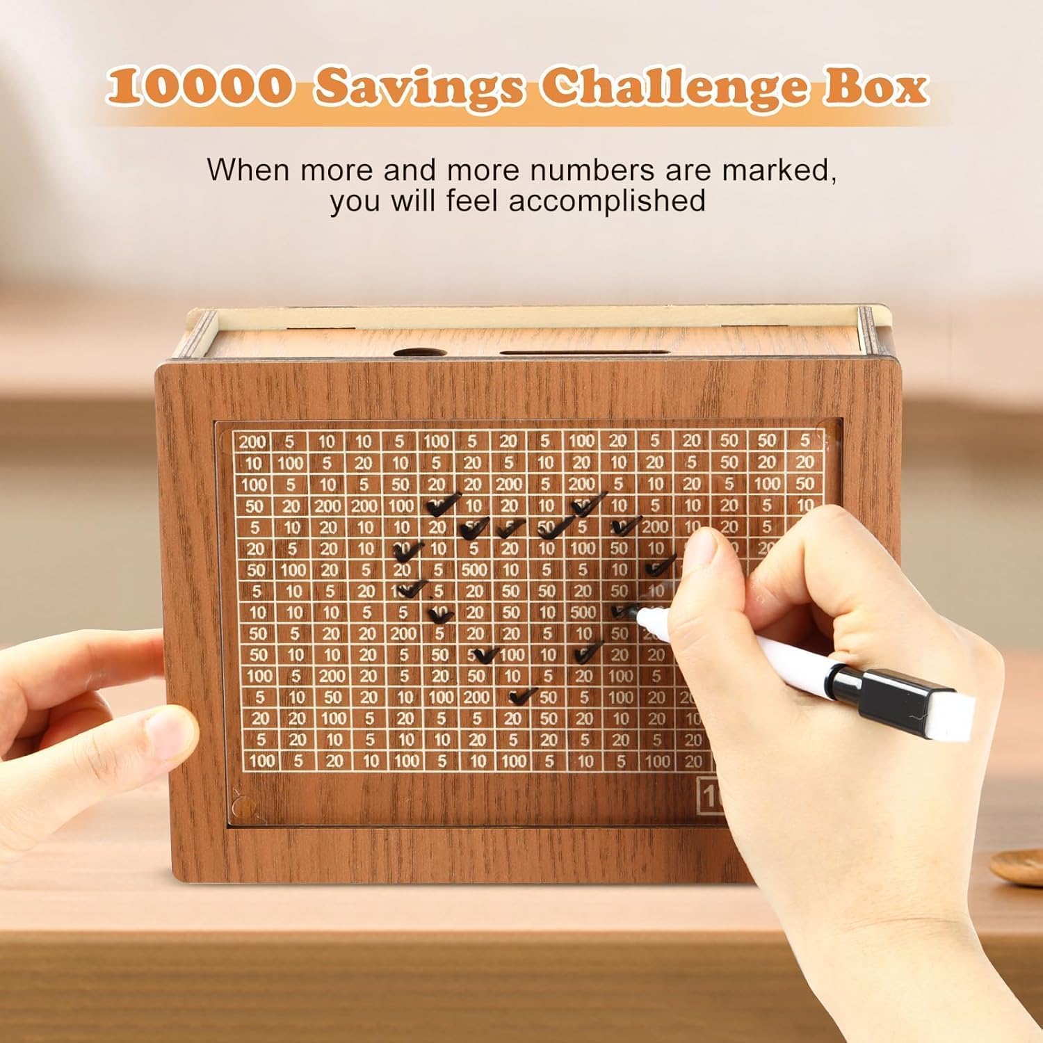 iYOGIzz Money/Piggy Bank, Money Box, Coin Box with Carved Design for Kids/Children, Savings Challenge Box, Cashbox,Cash Vault Wooden Savings Box,Wooden Coin Piggy Bank 4