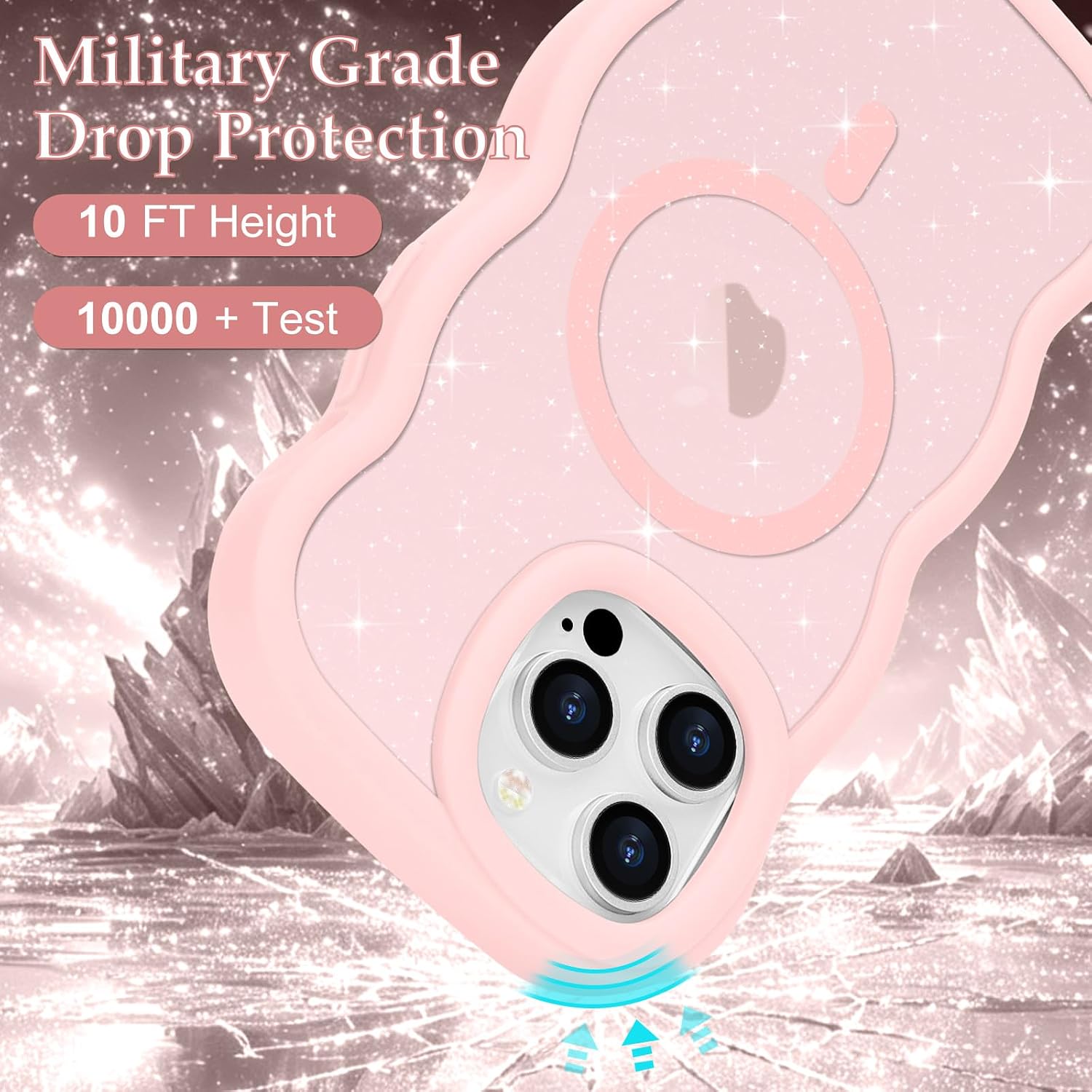  for iPhone 12 Pro Max Case Clear Compatible with MagSafe, Pink thumbnail