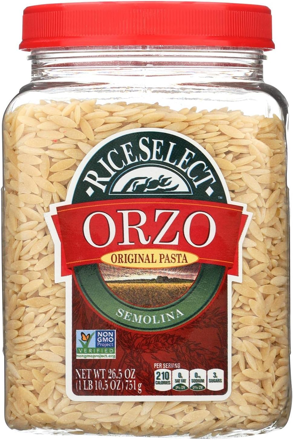 Rice Select Orzo Traditional Plain Pasta, 26.5 Ounce 4 Per Case