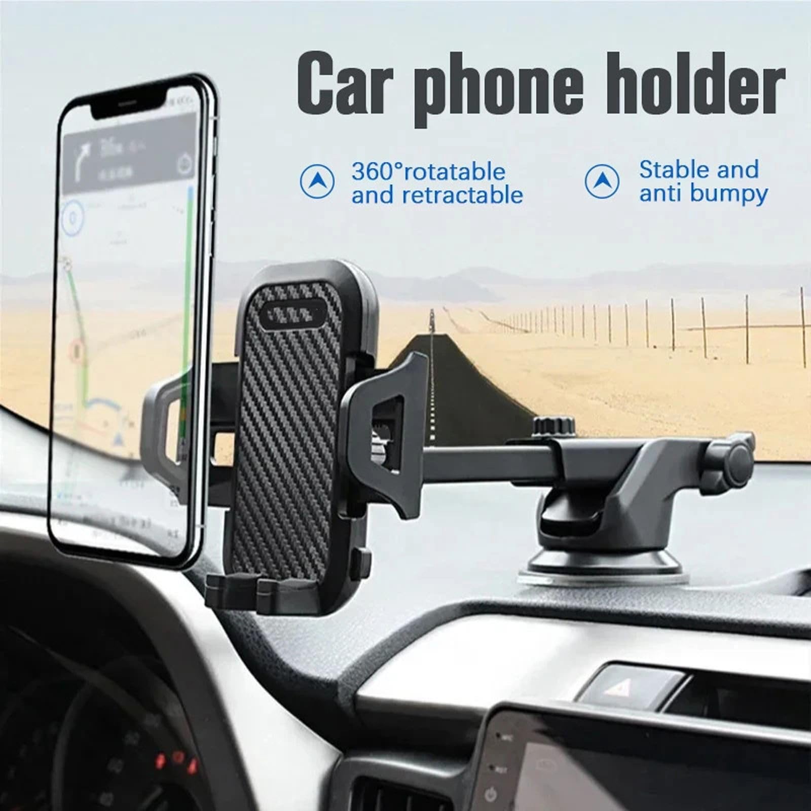 Sucker Car Phone Holder Cup Inteligentny telefon Komórka Wsparcie w uchwycie samochodowym, Pasuje do iPhone'a Xiaomi Samsung
