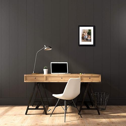 Miniatura 6 de Golden State Art, Portarretratos negro de 11 x 14 pulgadas, hecho de madera de pino maciza y vidrio acrílico, para fotos de 8 x 10 pulgadas con