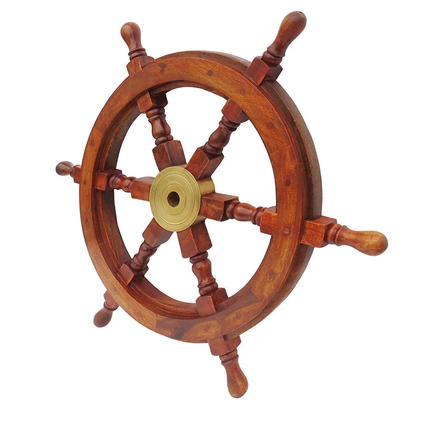 Ship Wheel Wall Hanging Showpiece (Size: 18'' x 2'' x 18'')