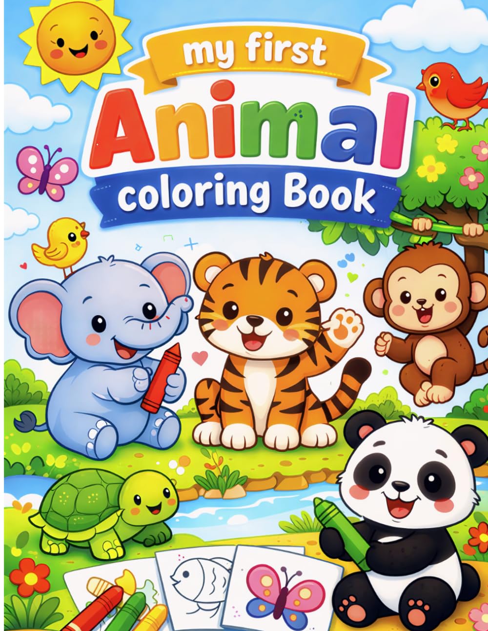 Let's Color Animals: Cute and Easy Animal Coloring Pages for Toddlers and Preschoolers | Fun, Simple Designs to Boost Creativity and Early Learning