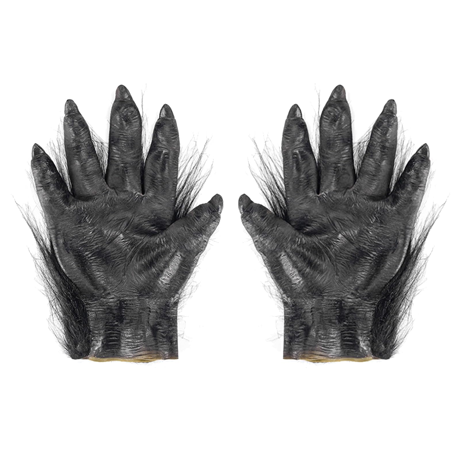 Horrific Halloween Demon Gloves Latex Animal Gorilla Paw Claw Gloves Scary Hairy Hands Werewolf Bear Handwear Zombie Devil Wolf Gloves Hand Covers Fancy Dress Cosplay Carnival Party Costume Props - Image 2