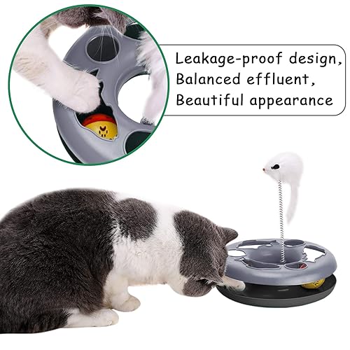 Miniatura 4 de Pawzone Juguetes para gatos, juguetes para gatos de interior, juguetes interactivos para gatitos, pistas de rodillos con hierba gatera, juguete para