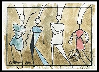 High Fashion Posers 2014 : Avant Garde Abstract ACEO Fine Art Print made from or - Compare price