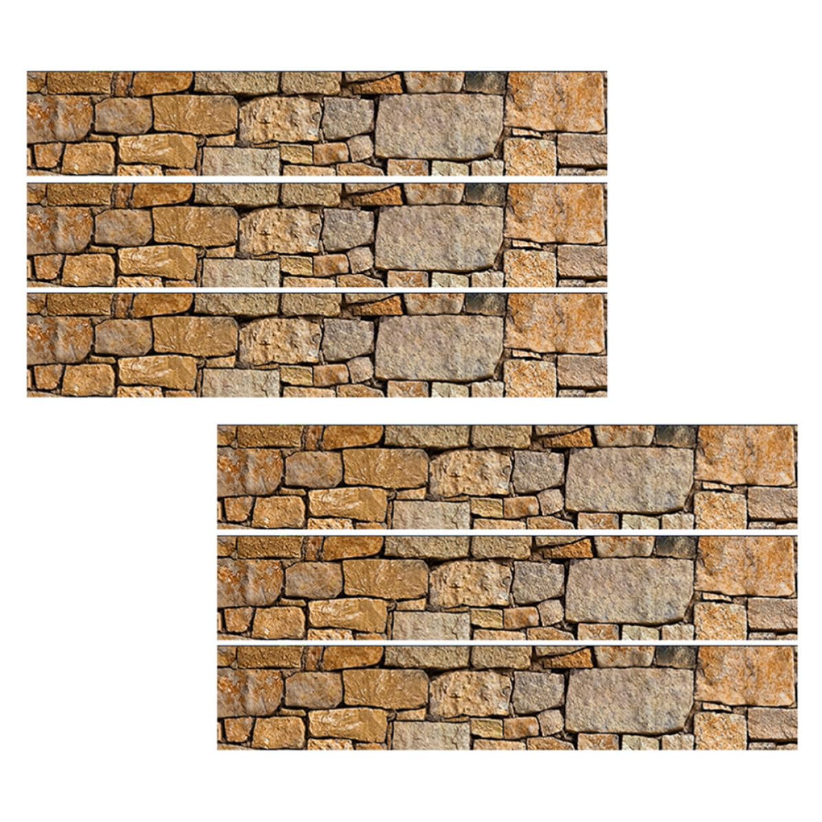 Pegatinas para escaleras de PVC imitación piedra juego de 6 piezas impermeables para decoración