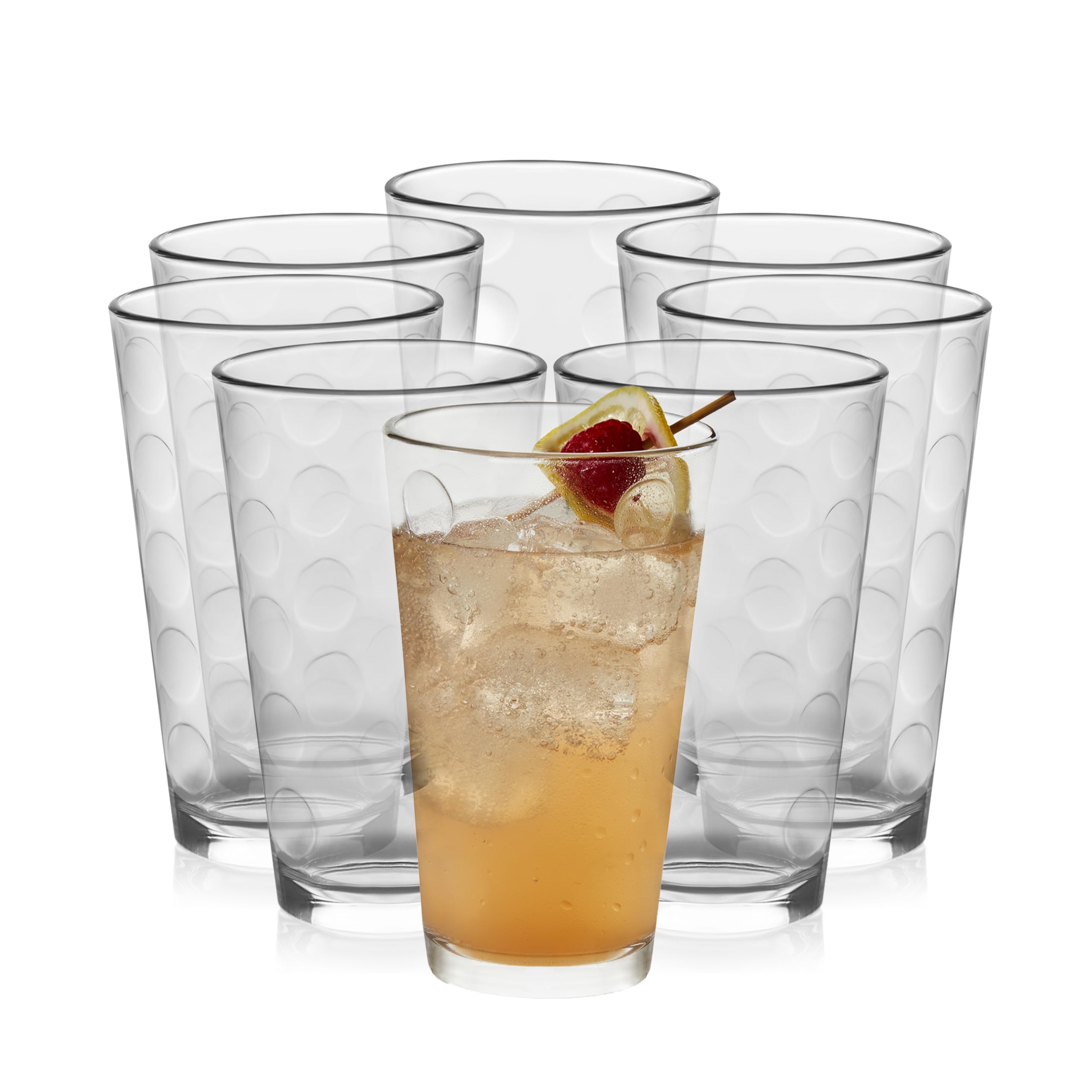 Reno Patterned Tumbler Glasses, 16-ounce, Set of 8