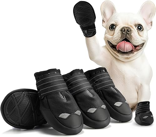 Miniatura 1 de Zapatos para perro, botas grandes para perros y protectores de patas para invierno, nieve, zapatos de perro para pavimento caliente, botines para