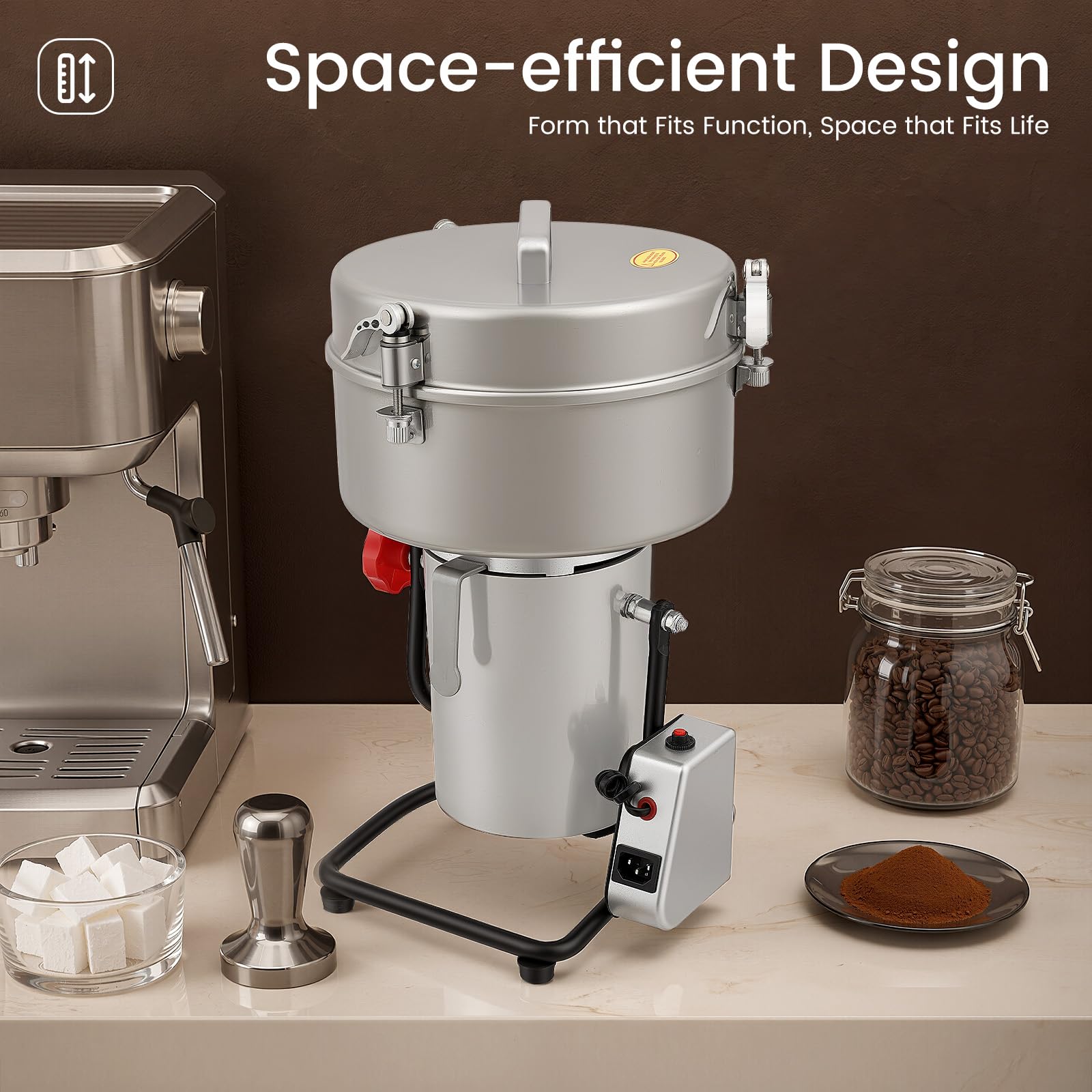 Macinino Elettrico Per Cereali, Polverizzatore In Acciaio Inox Da 4500 G Con Motore Da 5000 W, 30000 Giri/min, Macchina Per Polverizzare Spezie E Cereali Secchi, Fagioli, Mais, Arachidi Ed Erbe