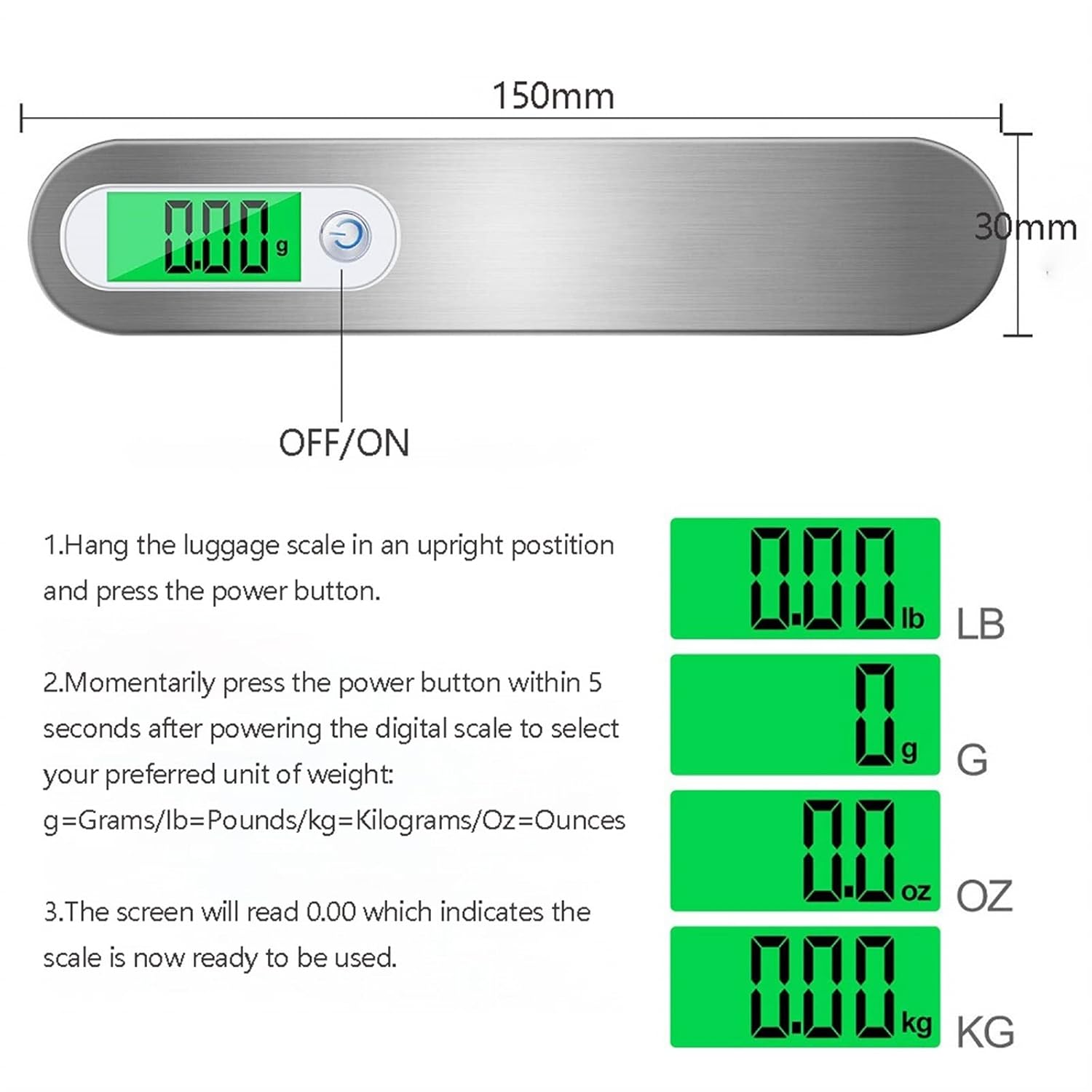 Bathroom Scale, LCD Digital Luggage Scale Portable Electronic Scale Weight Balance Suitcase Travel Bag Hanging Steelyard Hook Scale Weighing