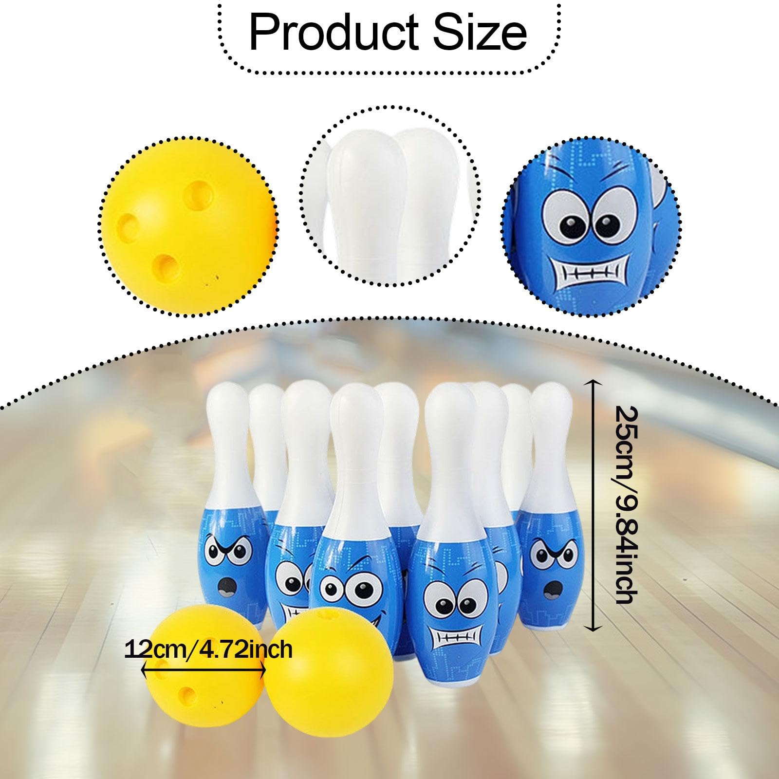 F Fityle Juego de Bolos para niños, Actividades en el Patio, Ligero, Divertido Juego Familiar para niños y niñas, Bolos y Bolas para césped, Regalo de