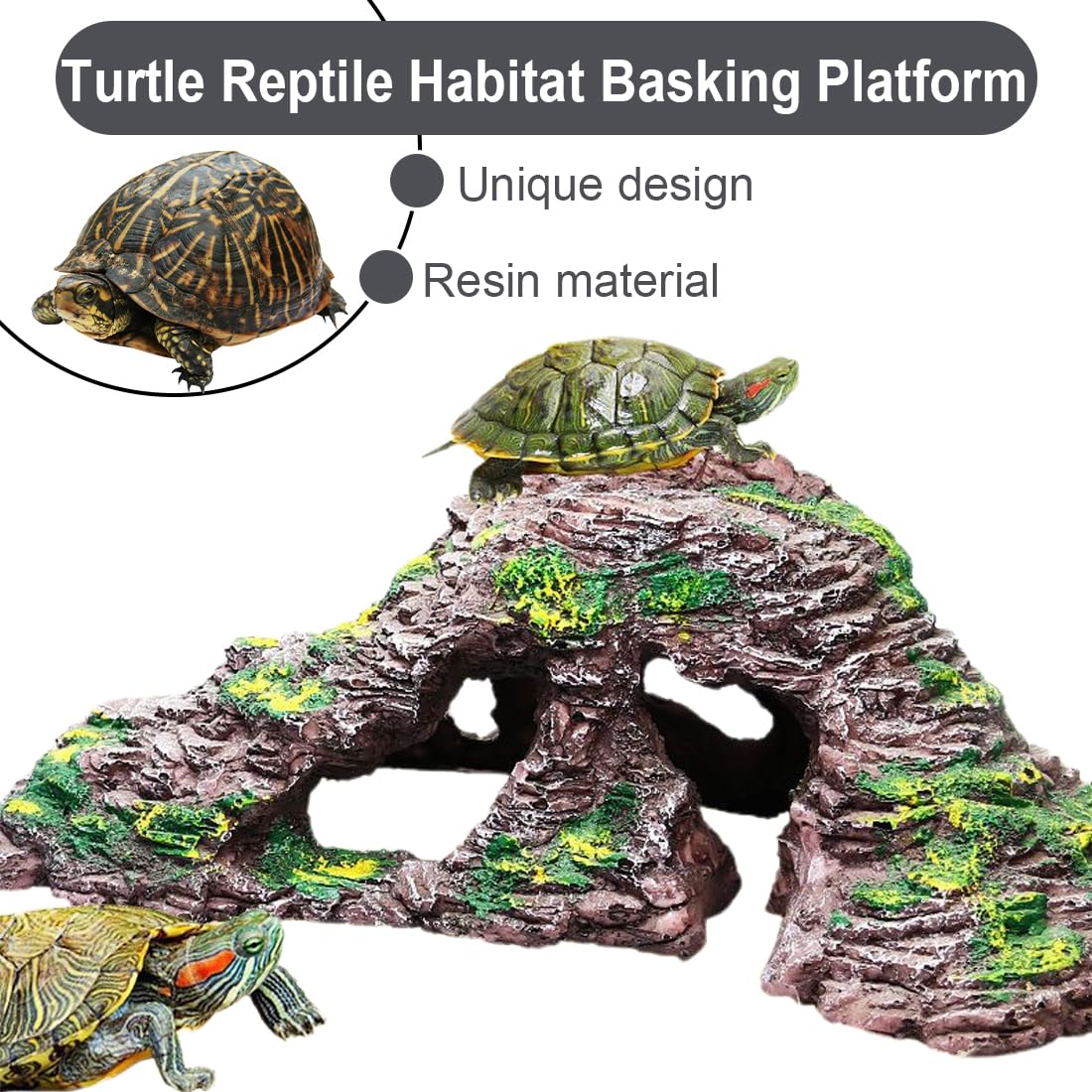 Piattaforma Per Rettili BREUAILY - Resina, 35x18x11.5cm, Per Tartarughe E Lucertole - Foto 7