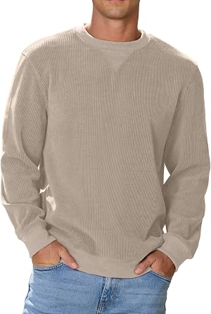 Sailwind Men's Corduroy Sweatshirt Casual Long Sleeve Crewneck Pullover Sweatshirts