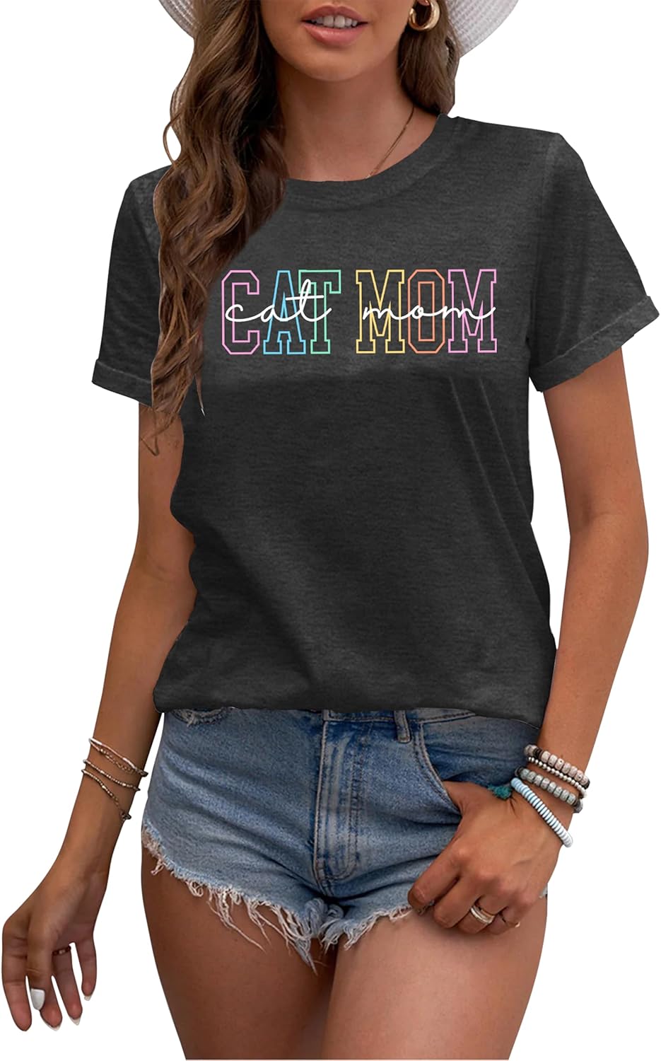 LAZYCHILD Cat Mom Shirts for Women Cat Mama T-Shirts Pet Lover Gifts Shirts Funny Cat Graphic Tees Shirts - Image 4