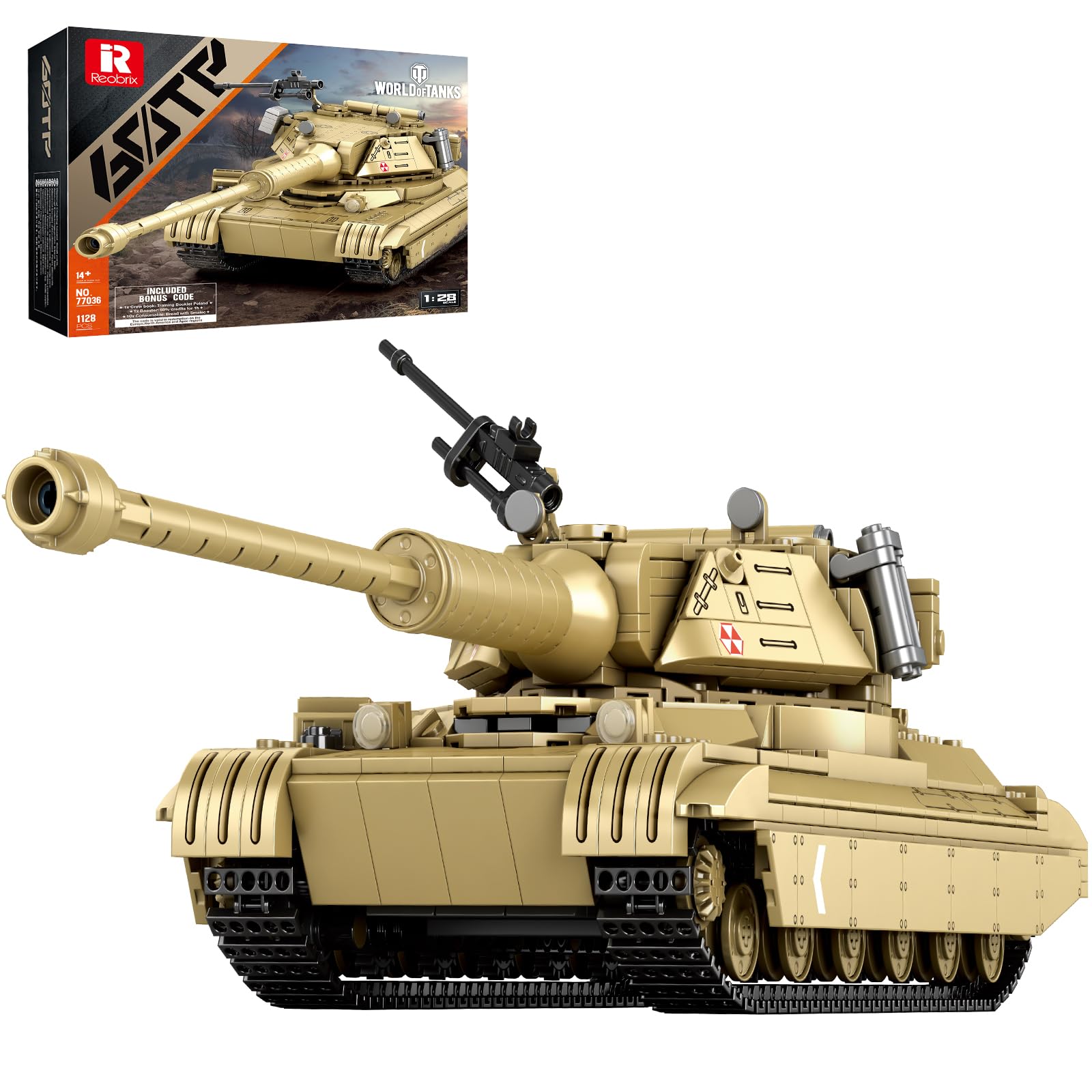 Amazon.com: Reobrix 60TP Tank Building Set 77036, World of Tanks