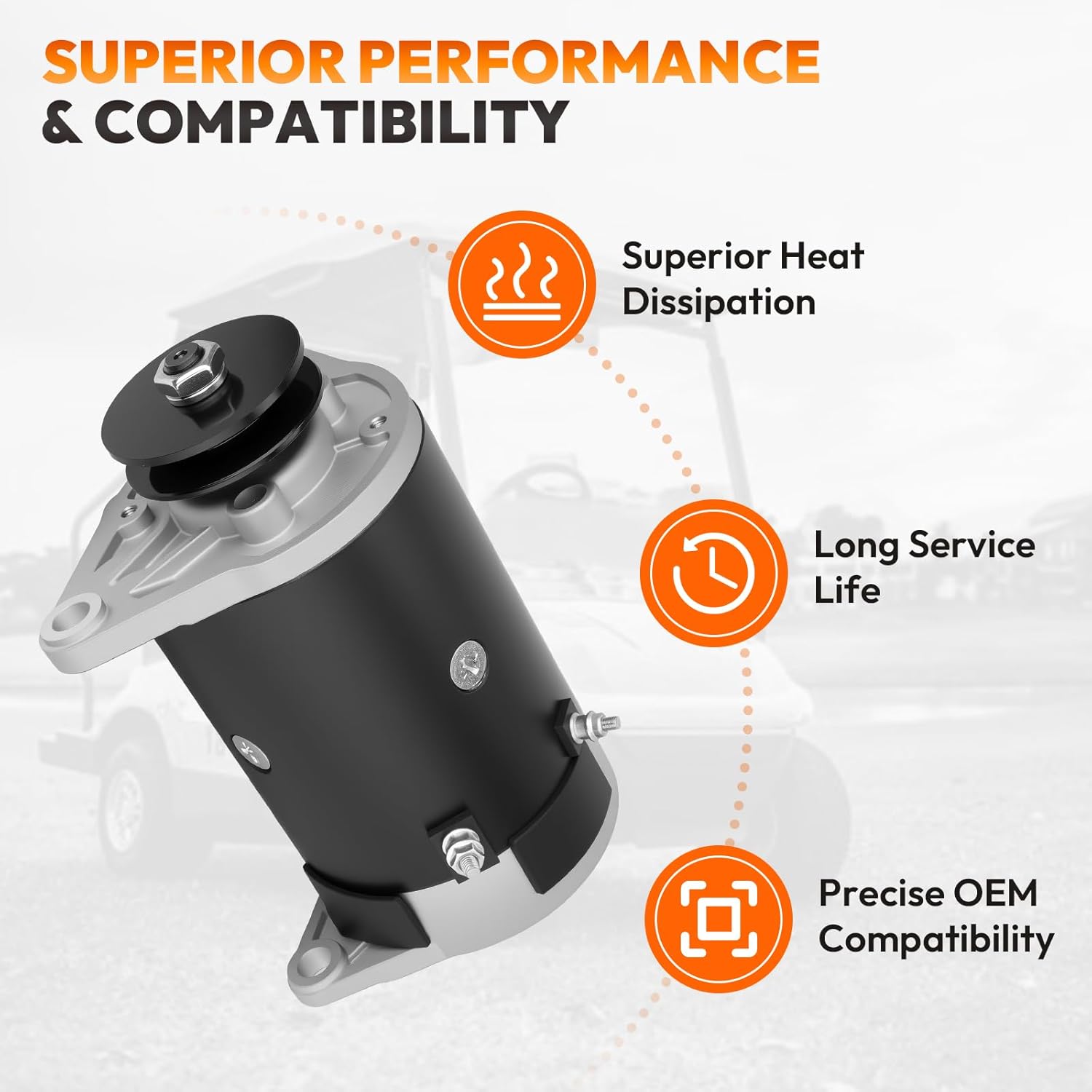 12V Starter Generator Compatible with Club Car DS Precedent 96-15, EZ-GO Medalist TXT, TORO Workman 1100 2100 00-09, BOBCAT 2100 2100S & Husqvarna UTV HUV4210G All Years, Replace # TMC000A0021 1012316